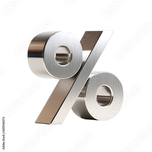 A brushed metal percentage symbol