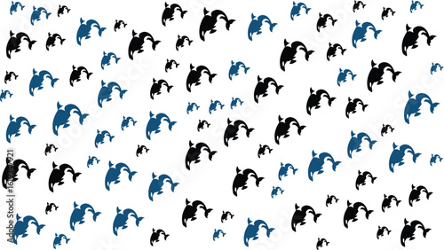 Orca Whale Pattern Vector
