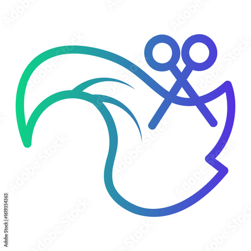 hair hutting Line Gradient Icon
