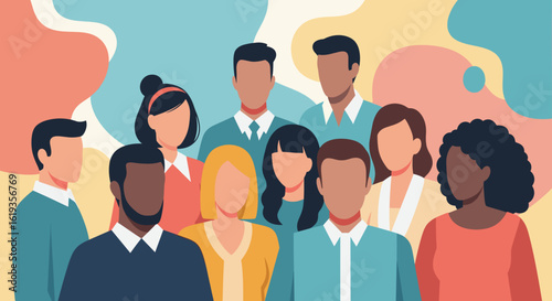 Diverse group of people, ideal for website banners, diversity & inclusion campaigns, and corporate presentations.