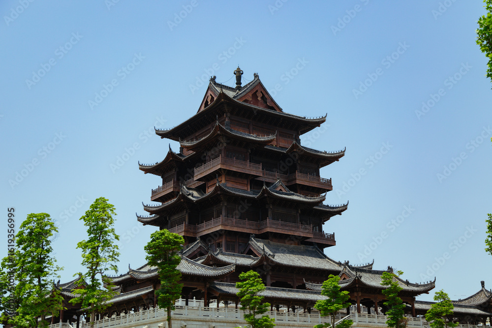 Fototapeta premium Ancient Temple Architecture in Summer Scenic HD Photo