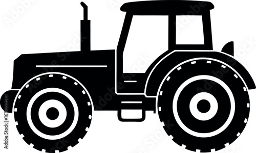 tractor silhouette vector, tractor black icon, tractor isolated