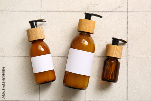 Different bottles of shampo...