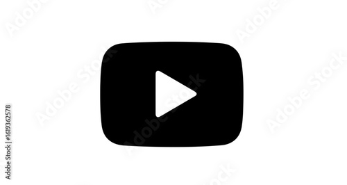 A universally recognized black play button icon, featuring a white triangular arrow, symbolizing the start of video playback, streaming, and multimedia content on digital platforms and applications