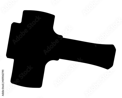 Silhouette of a tomahawk axe with a handle and a head