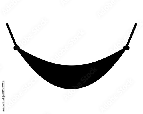 Hanging hammock silhouette for relaxation, leisure and a restful afternoon nap