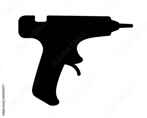 Silhouette of a hot glue gun, a versatile adhesive tool for crafts