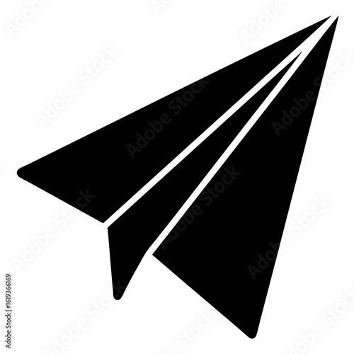 Black paper airplane soars in a symbolic representation of effortless movement