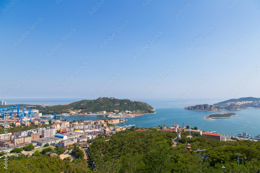 Naklejka premium Exterior View Of Dalian Lushunkou Naval Port On Calm Day