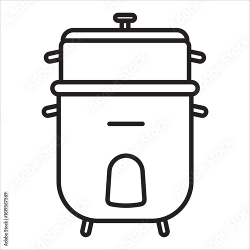 Rice cooker icon outline vector