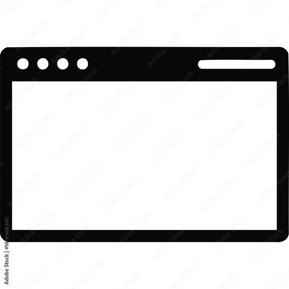 Obraz premium Blank Website Browser Window Icon, Simple Webpage Interface, Empty Digital Screen