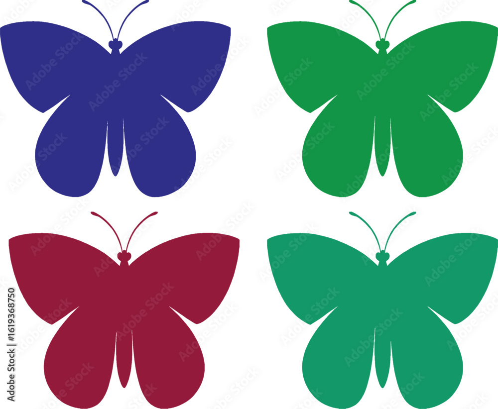 Fototapeta premium set of colorful butterflies