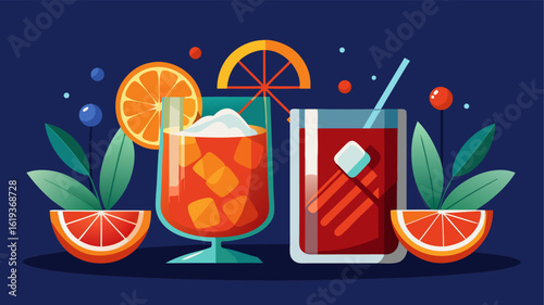 cocktail with lemon and lime