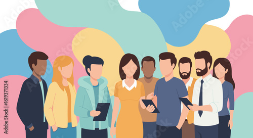 Diverse team of professionals collaborating on project, perfect for website or presentation.