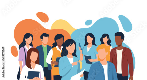 Diverse group of professionals collaborating, ideal for website banners or company brochures.
