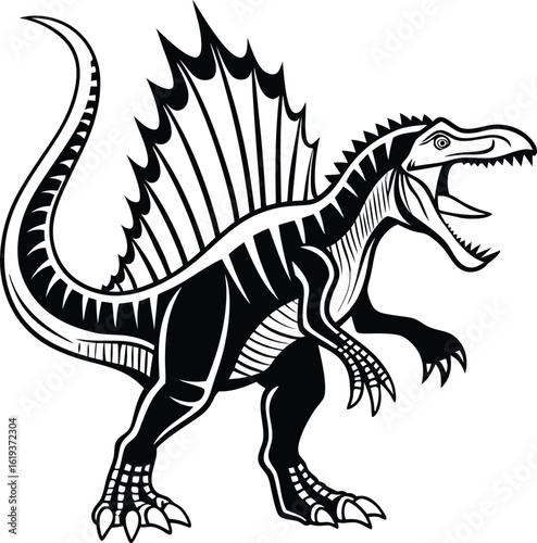 Spinosaurus ferocious dinosaur vector
