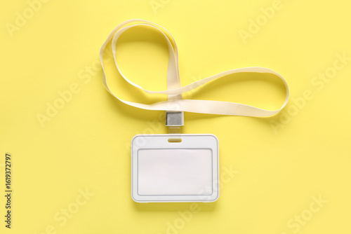 Blank badge with lanyard on...