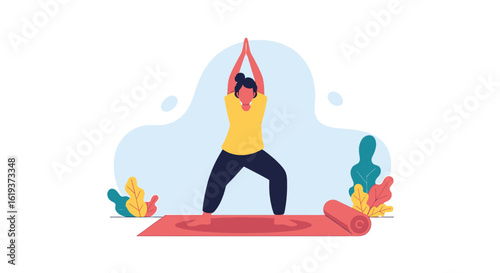 Person doing yoga, perfect for wellness websites, blogs, or social media.