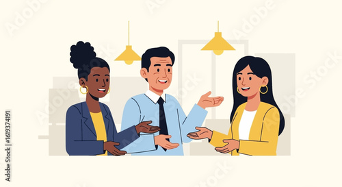 Diverse business team collaborating, ideal for websites, presentations, and marketing materials.