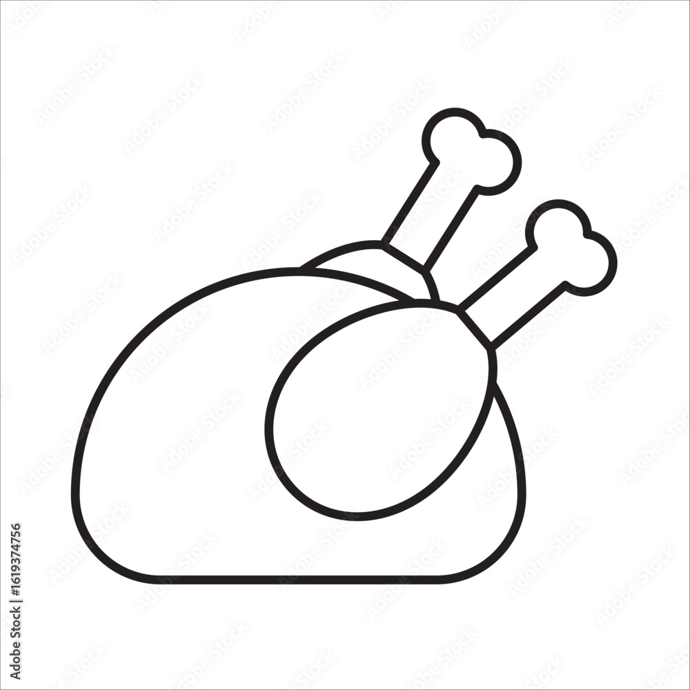 Obraz premium Roast chiken icon outline vector