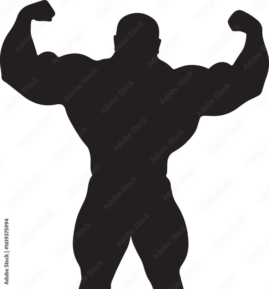 Fototapeta premium Bodybuilder silhouette vector illustration
