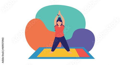 Woman practicing yoga, perfect for wellness websites or brochures.
