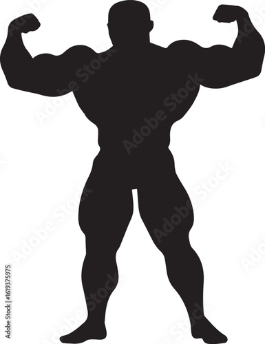 Bodybuilder silhouette vector illustration