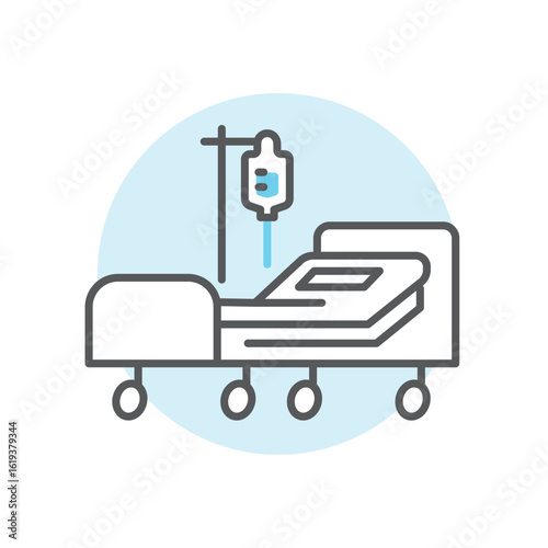 シンプル　イラスト　病院のベッドのイメージ アイコン