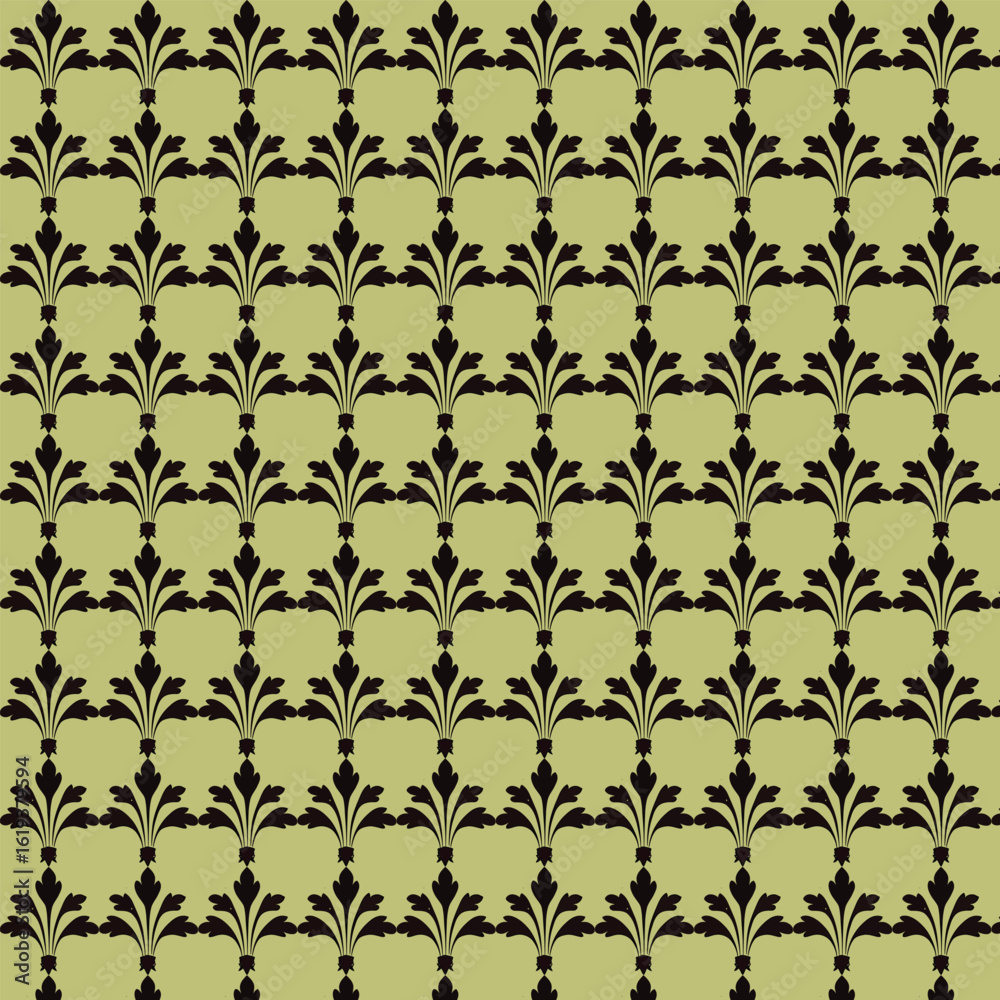 Seamless ornamental damask pattern background

