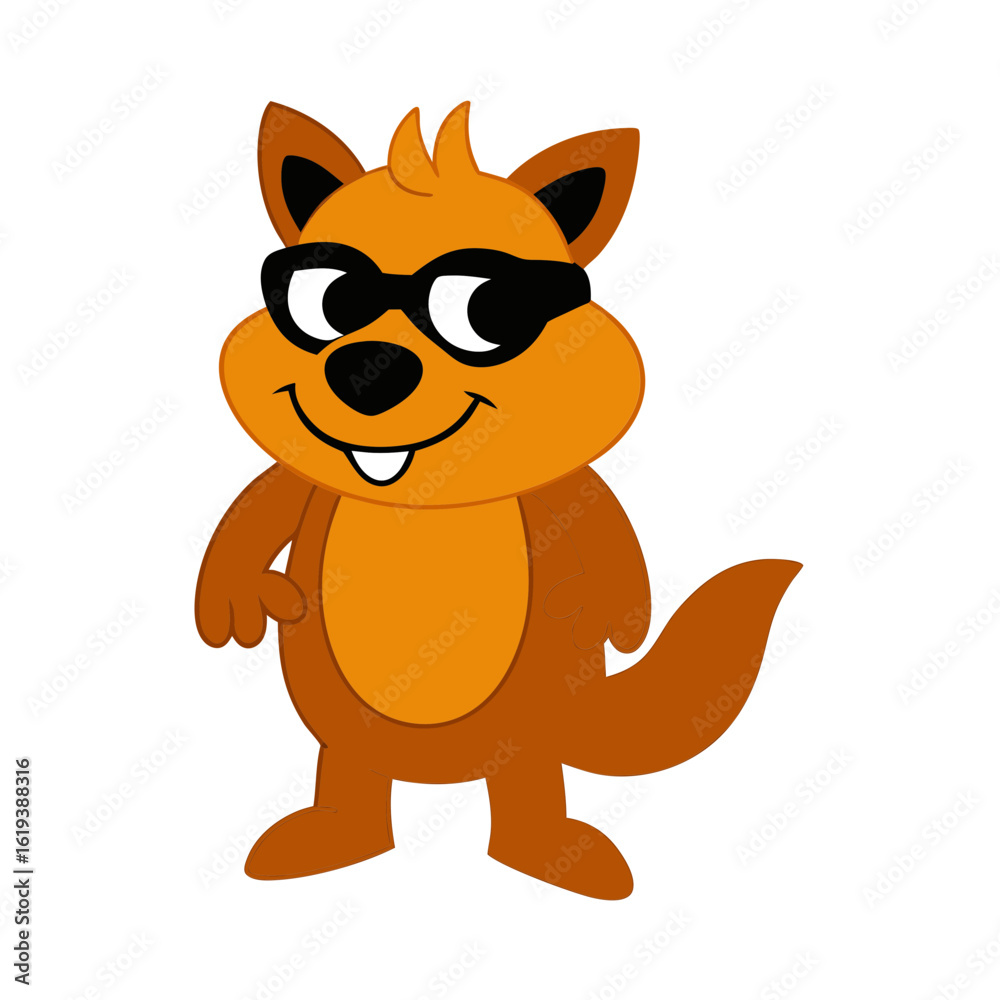 Fototapeta premium Cartoon Tasmanian Devil Vector Illustration Wearing Sunglasses