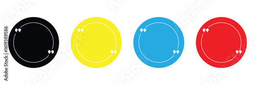 Text quote sign in flat style. Circle quotes frame icon vector . Vector illustration. EPS 10 .