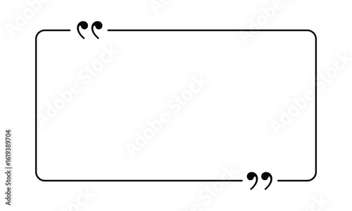 Text quote sign in flat style. Circle quotes frame icon vector . Vector illustration. EPS 10 .