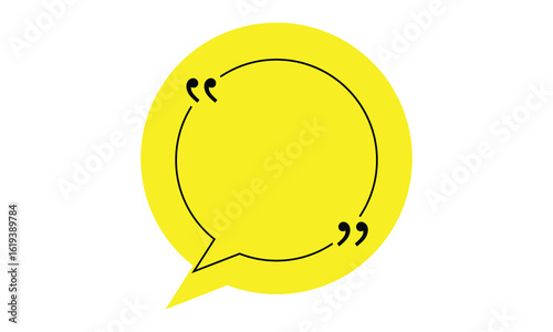 Text quote sign in flat style. Circle quotes frame icon vector . Vector illustration. EPS 10 .