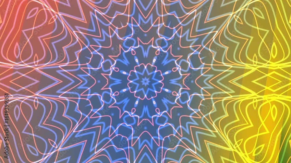 A Vibrant Twist Animated kaleidoscopic pattern with vibrant colors creating a mesmerizing visual display