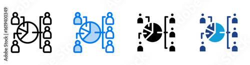 Segmentation icon set multiple style collection