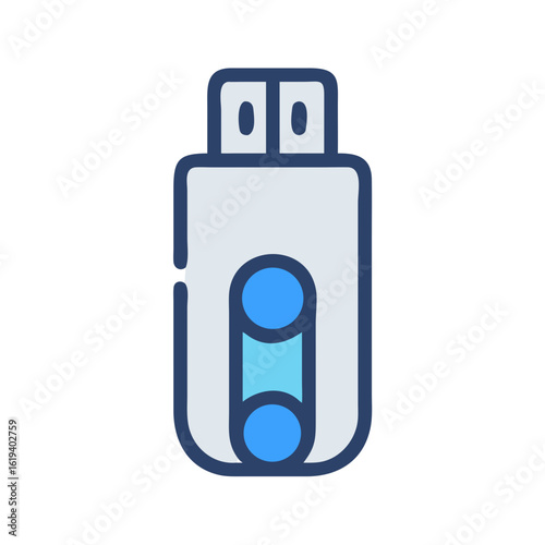 Isolated USB Flash Drive Graphic on Black Background