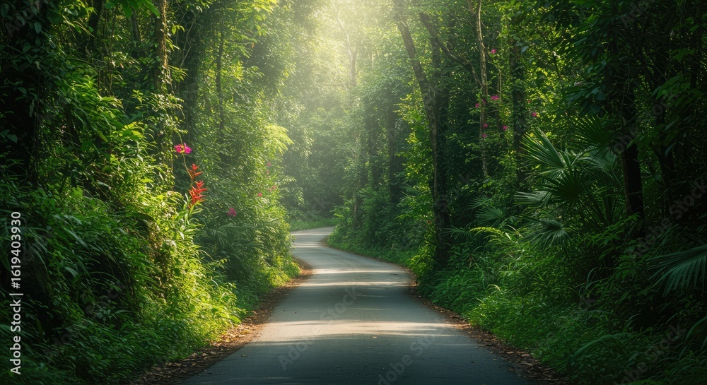 Fototapeta premium Lush forest road