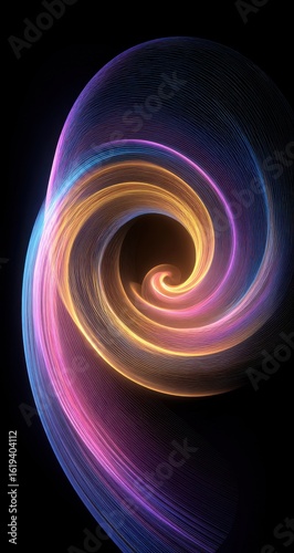 Abstract swirling vortex of vibrant colors
