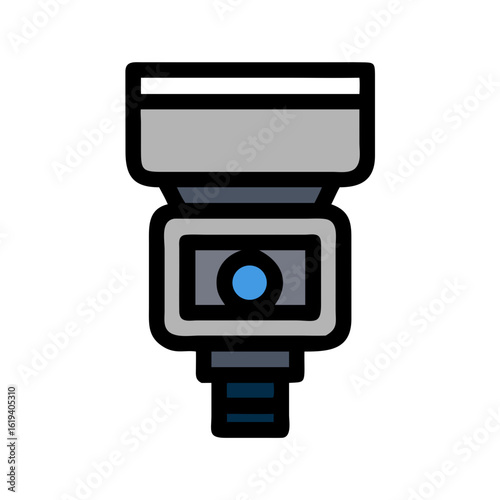 Abstract blue eye surveillance camera concept, flat vector design