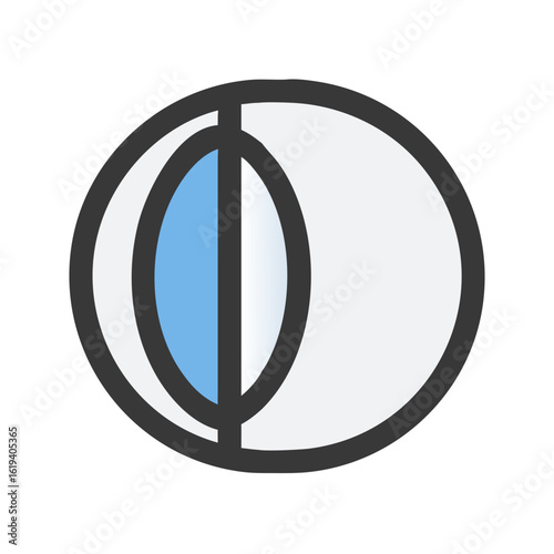 Simple geometric globe icon design, divided into equal parts