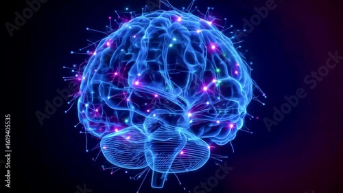 Vibrant digital illustration of a brain with glowing neural connections, symbolizing intelligence and creativity