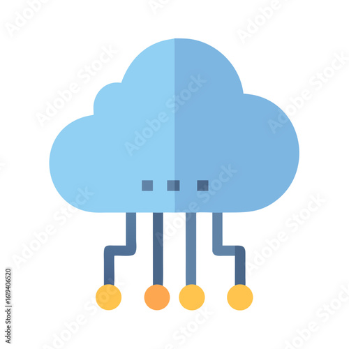 Cloud computing technology icon symbolizing connectivity and data transmission