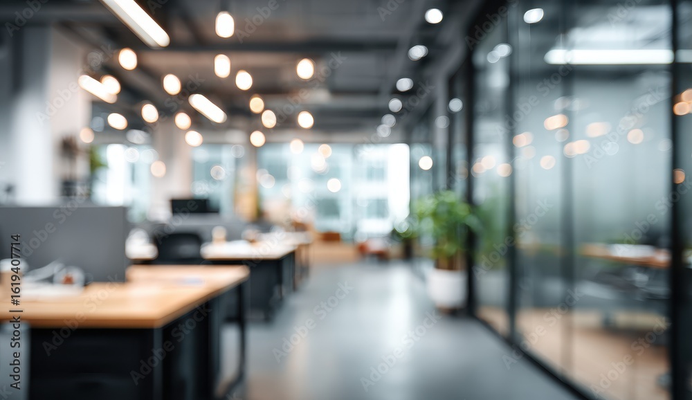 Fototapeta premium Blurred modern office interior (3)