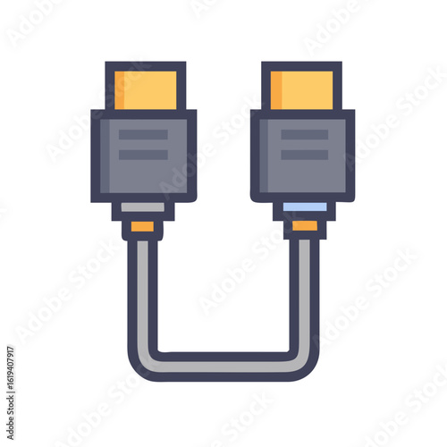 Simple flat vector of an HDMI connection cable