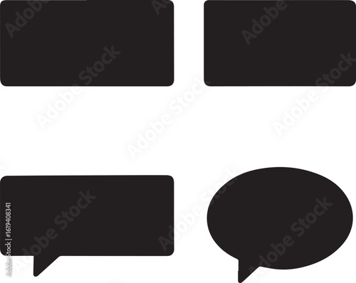 Black speech bubbles on white background chat bubble message icon