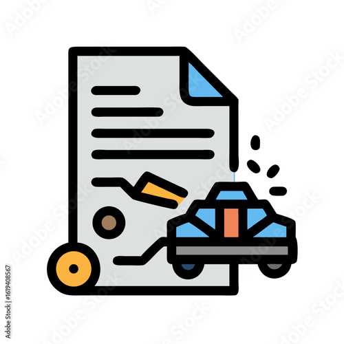 Car insurance document with diagram for financial safety plan
