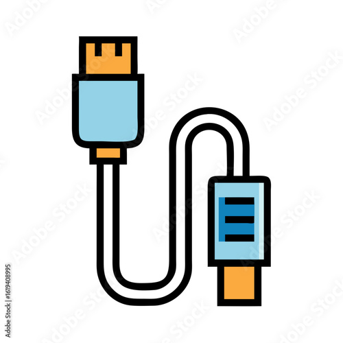 Two USB connectors depicted on dark minimal flat design