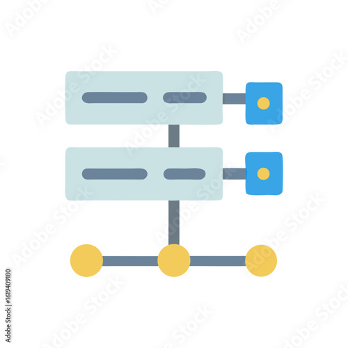 Server rack icon showing cloud computing and networking connections
