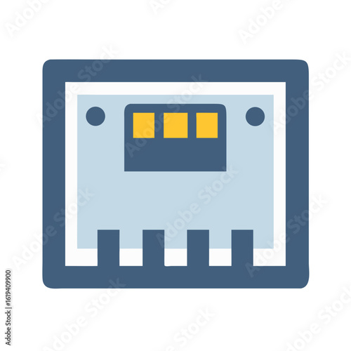 Stylized flat vector illustration of a universal serial bus