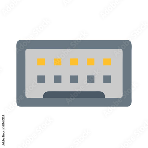 Graphic illustration of a computer keyboard on black background